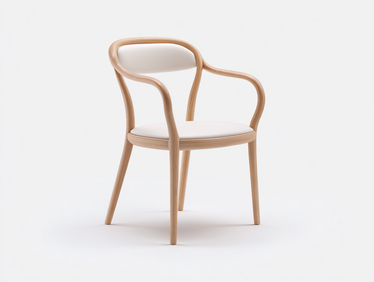 Chaise de salle à manger - bois massif et assise rembourrée - 55x53x79 cm - bois clair et blanc - style scandinave-Homimyio