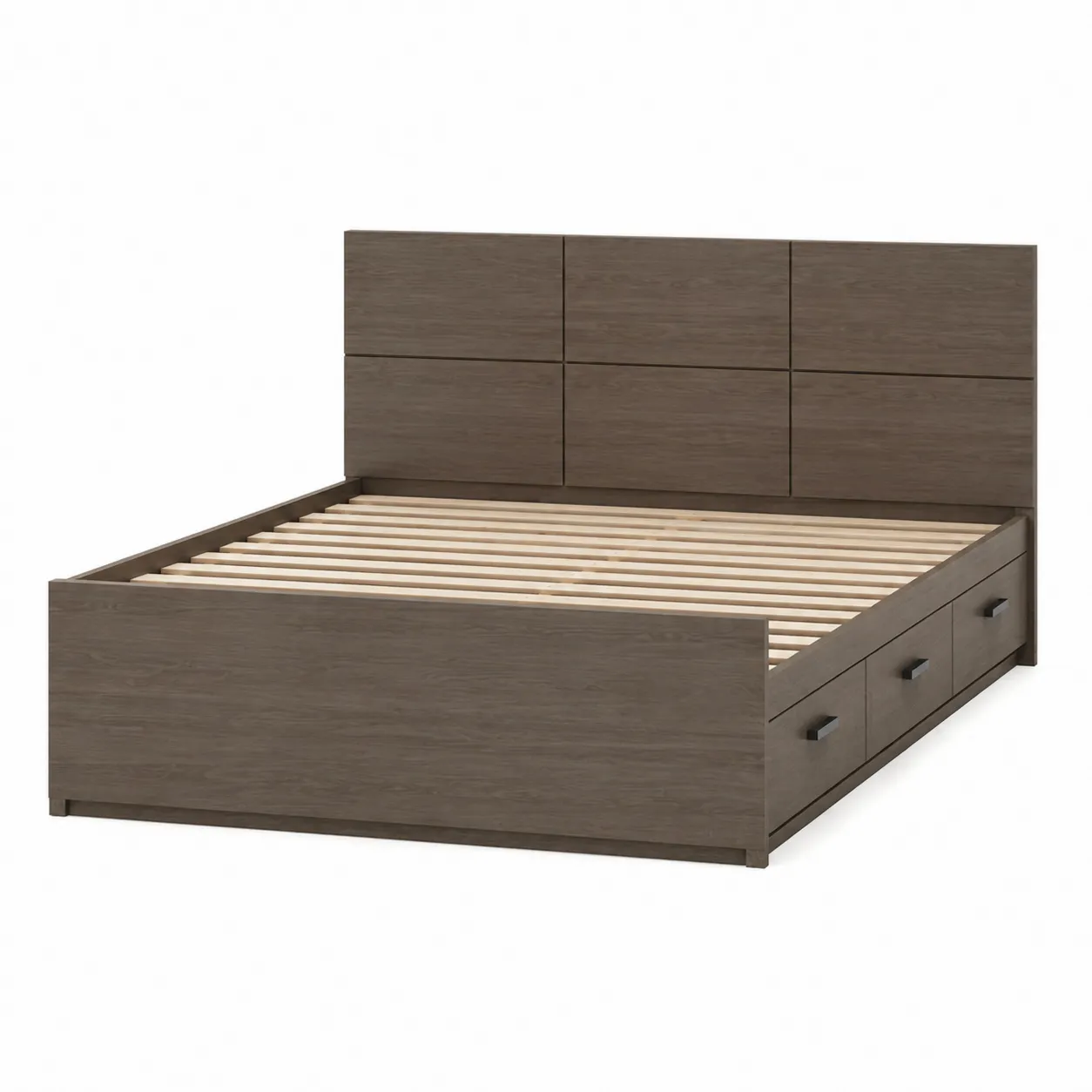 Letto matrimoniale in legno con contenitore Marrone 200x160 cm