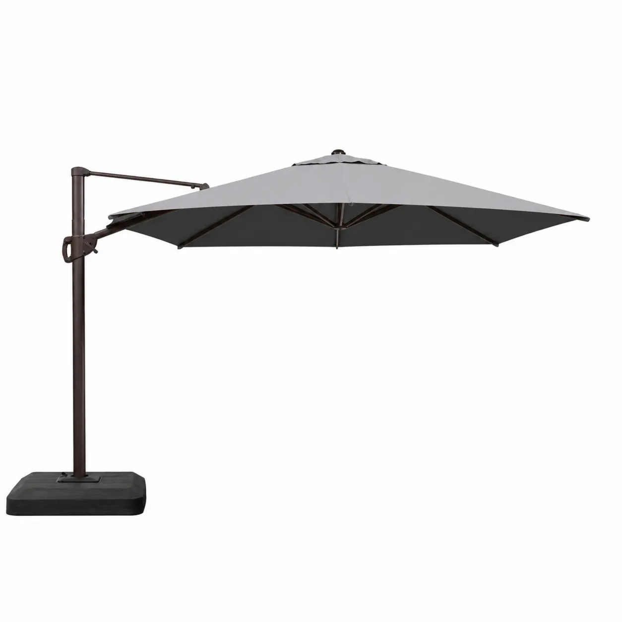 Ombrellone da giardino in metallo e poliestere grigio 300x400 cm