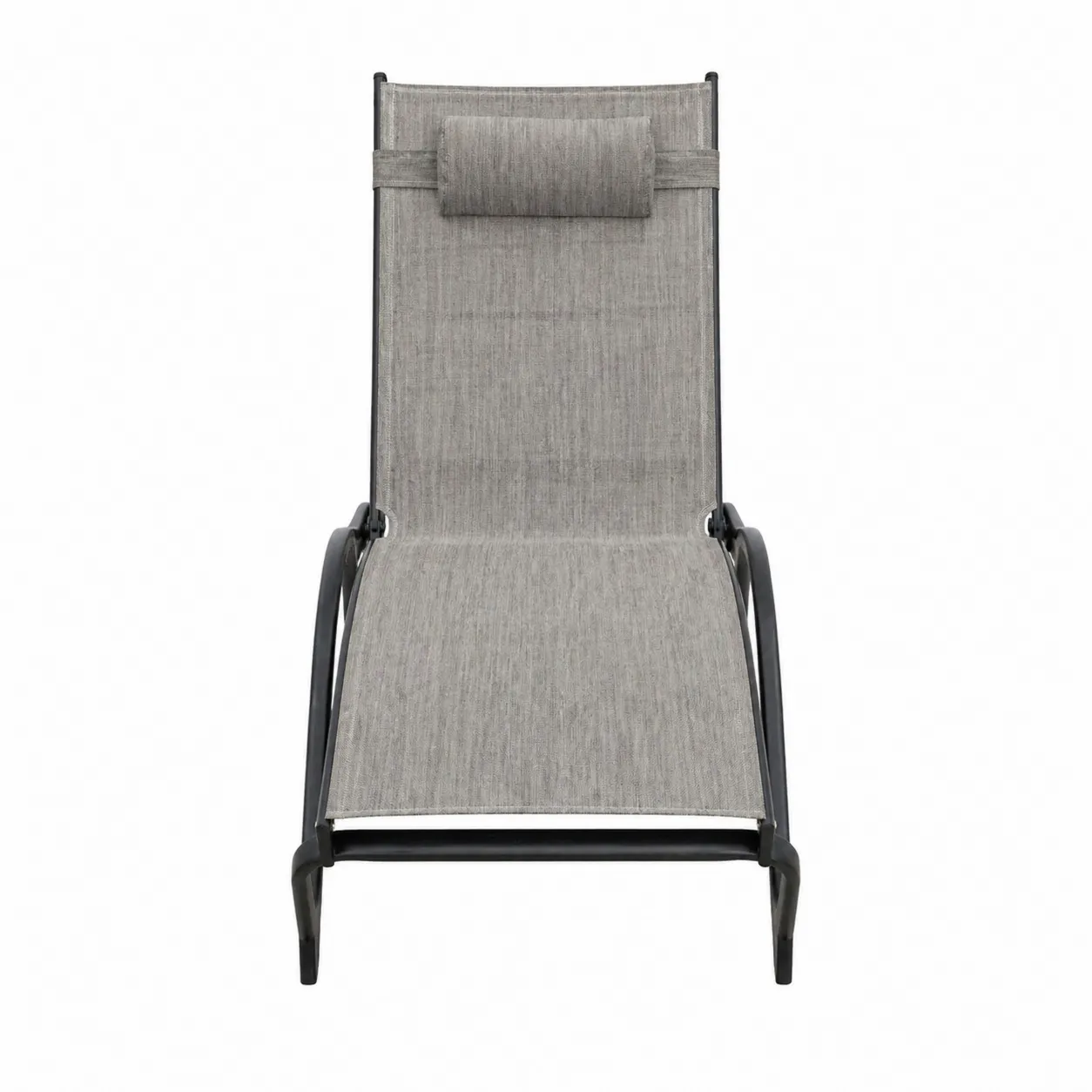 Sedia Lounge in Metallo e Tessuto Grigio
