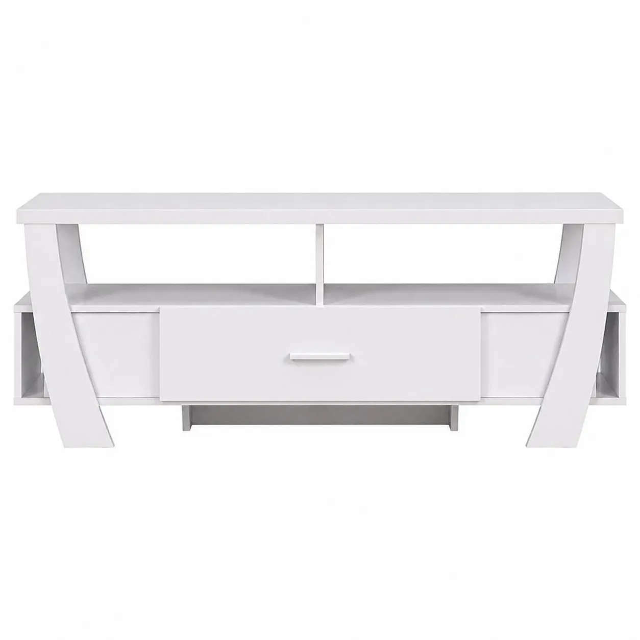 Mobile TV in MDF Bianco con Cassetti e Mensole