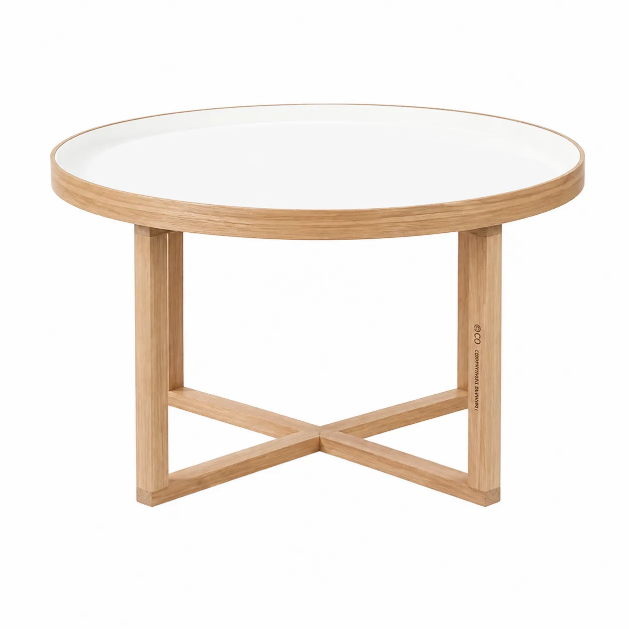 Tavolino da caffè rotondo in legno e melamina Ø60 cm