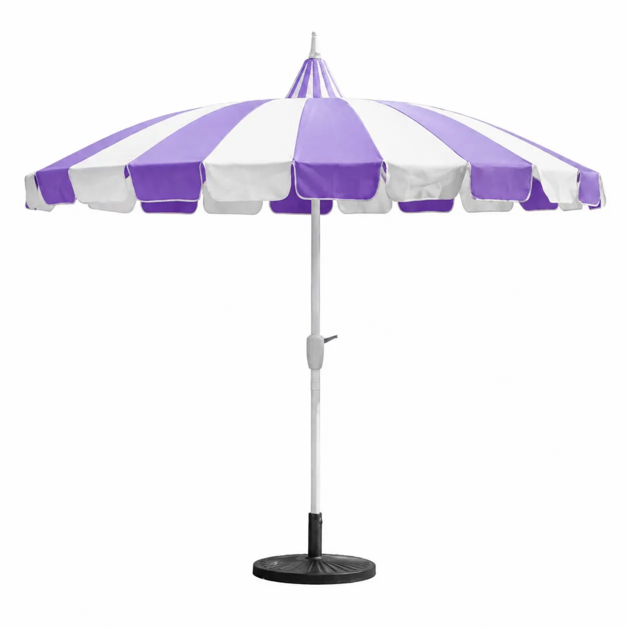 Ombrellone da Giardino Ø 2,5m Poliestere Viola/Bianco Regolabile