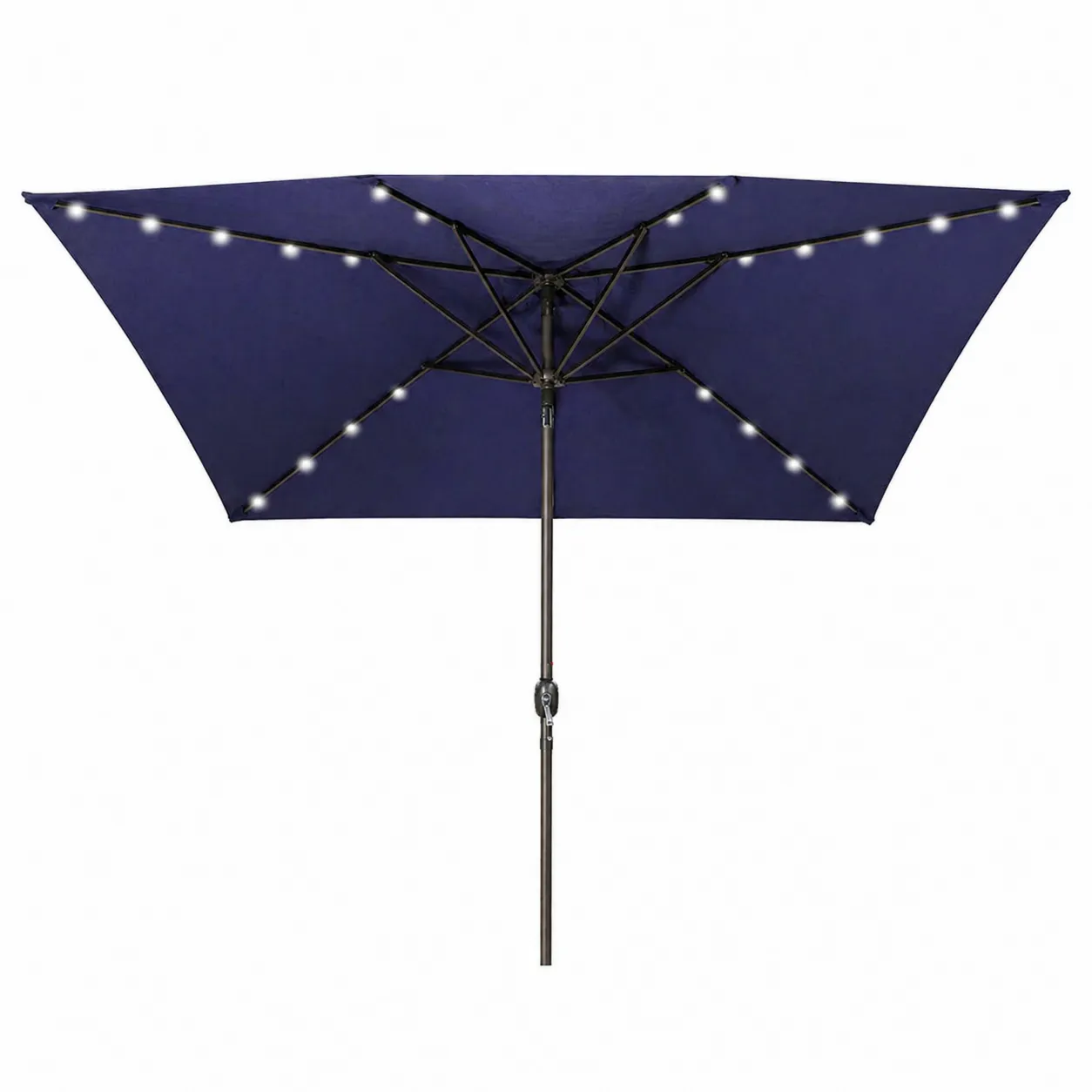 Ombrellone rettangolare in alluminio con luci LED 300x200 cm Blu