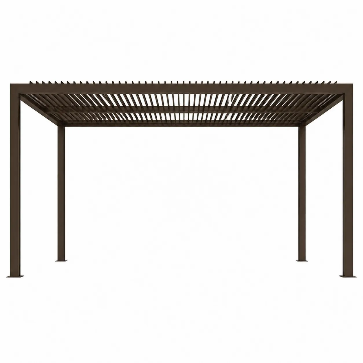 Pergola da Giardino in Alluminio Marrone 3x4 m