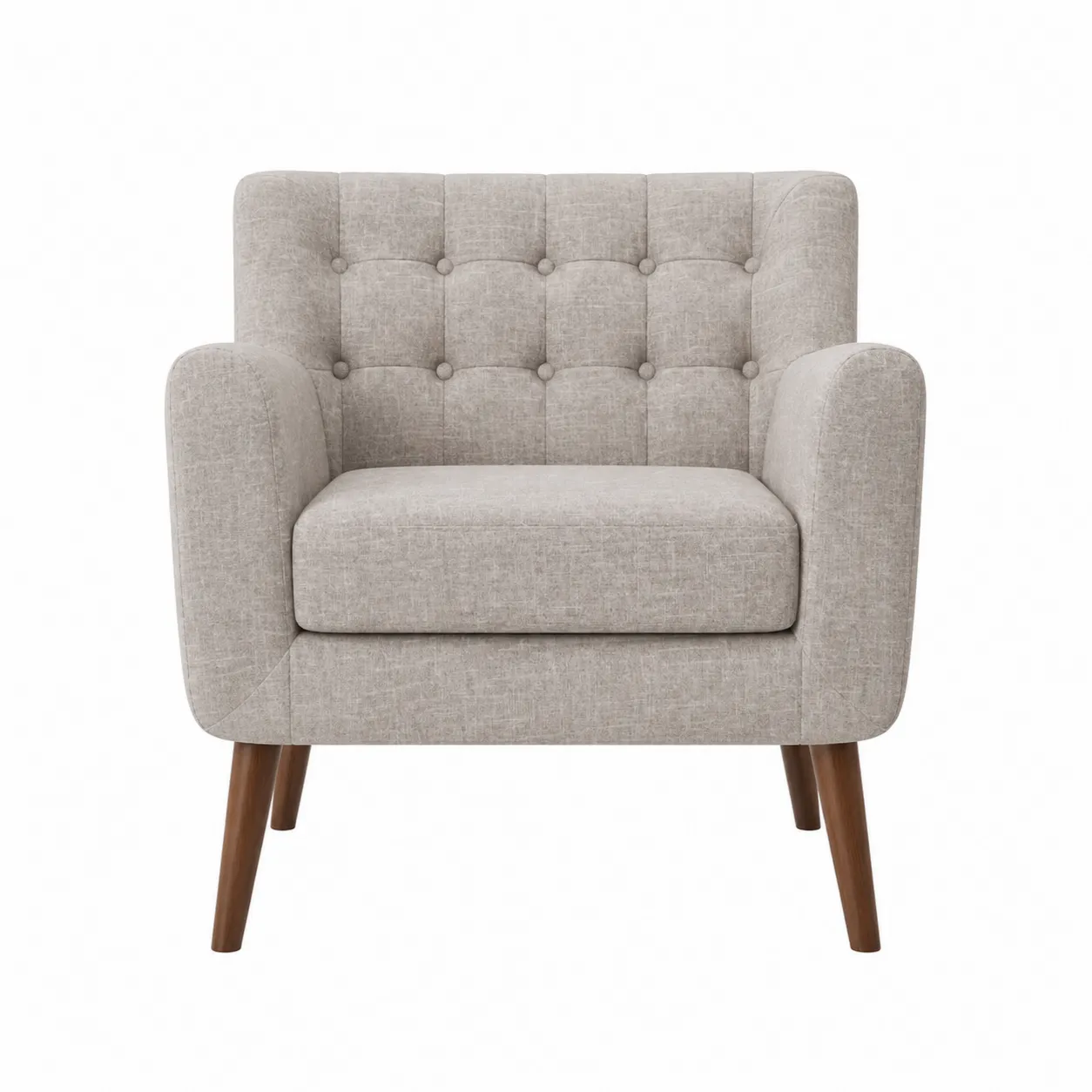 Poltrona in tessuto lino con gambe in legno 75x80x85cm
