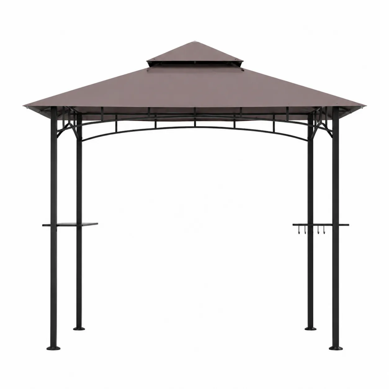Gazebo da Giardino in Acciaio e Poliestere Marrone