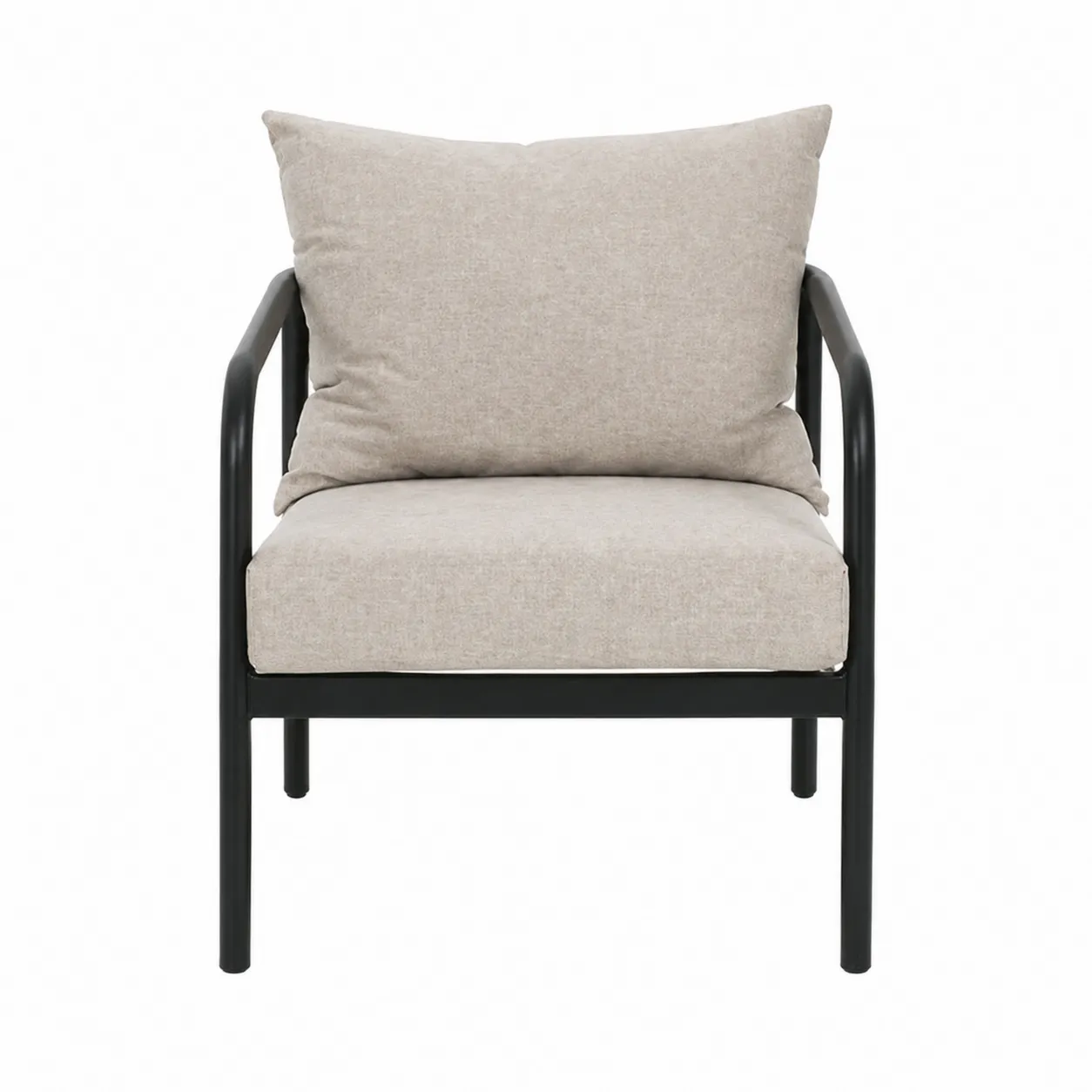 Sedia in Alluminio con Cuscini in Poliestere Beige
