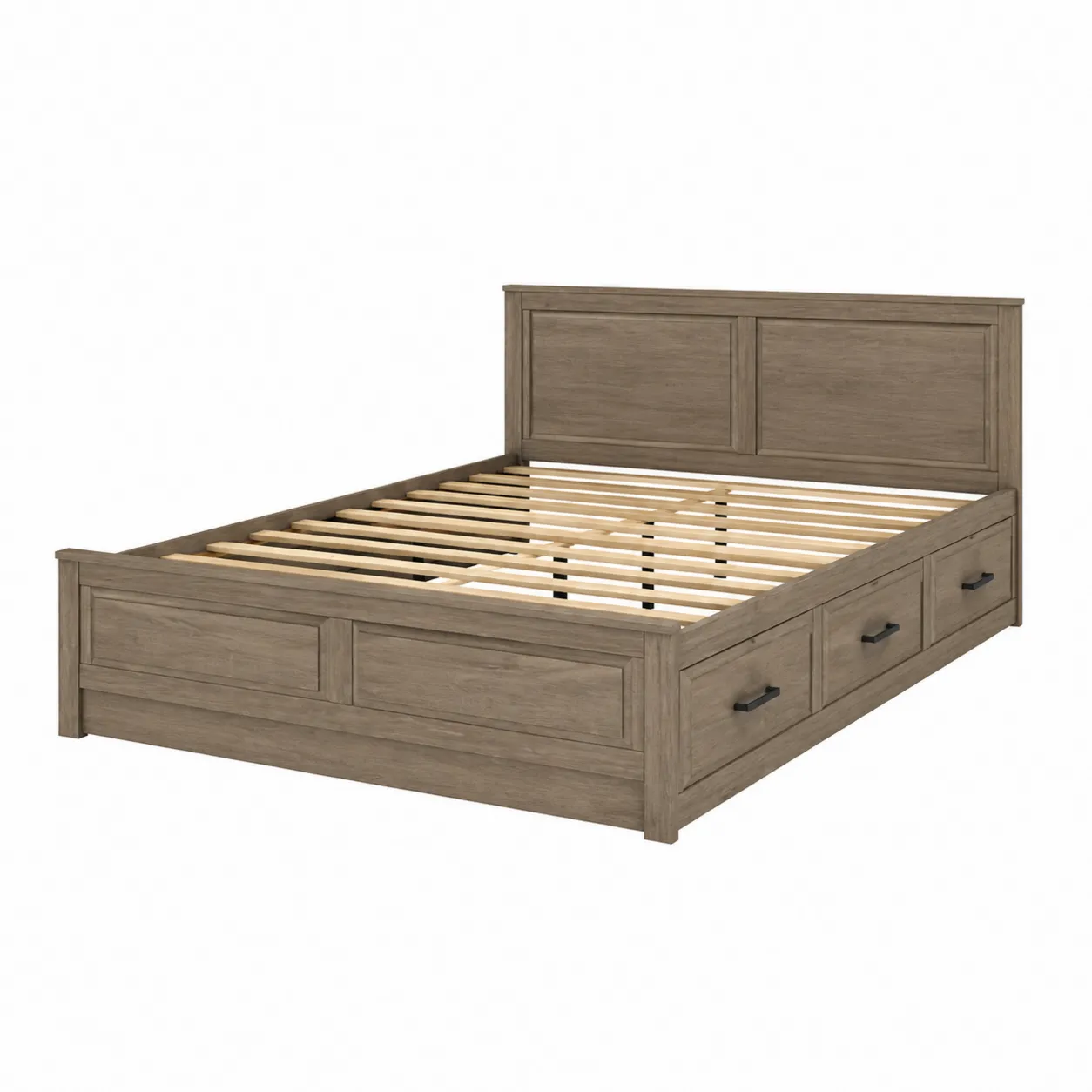 Letto matrimoniale in legno con cassetti, 200x160 cm
