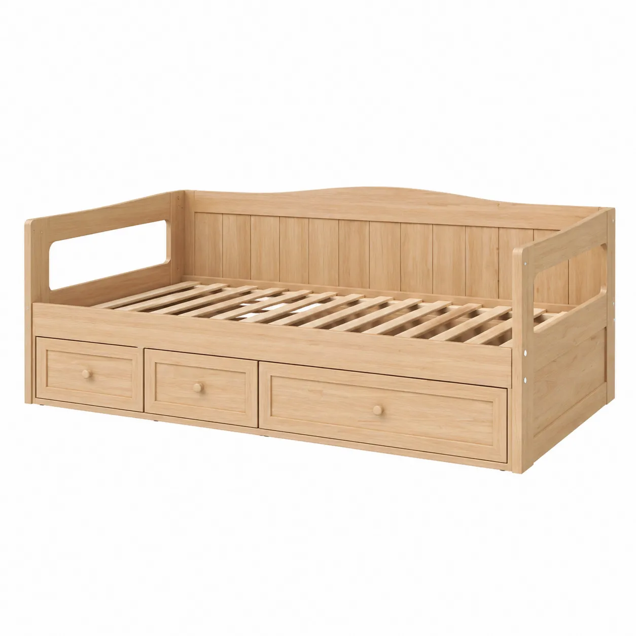 Letto Singolo in Bambù con Cassetti 200x90 cm