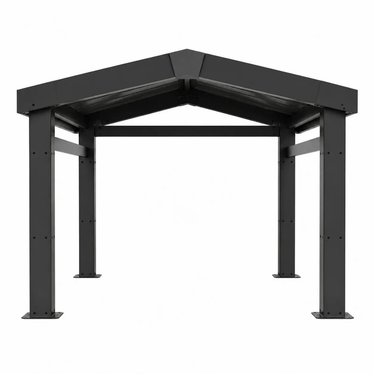 Gazebo in Alluminio Verniciato Nero 300x300 cm