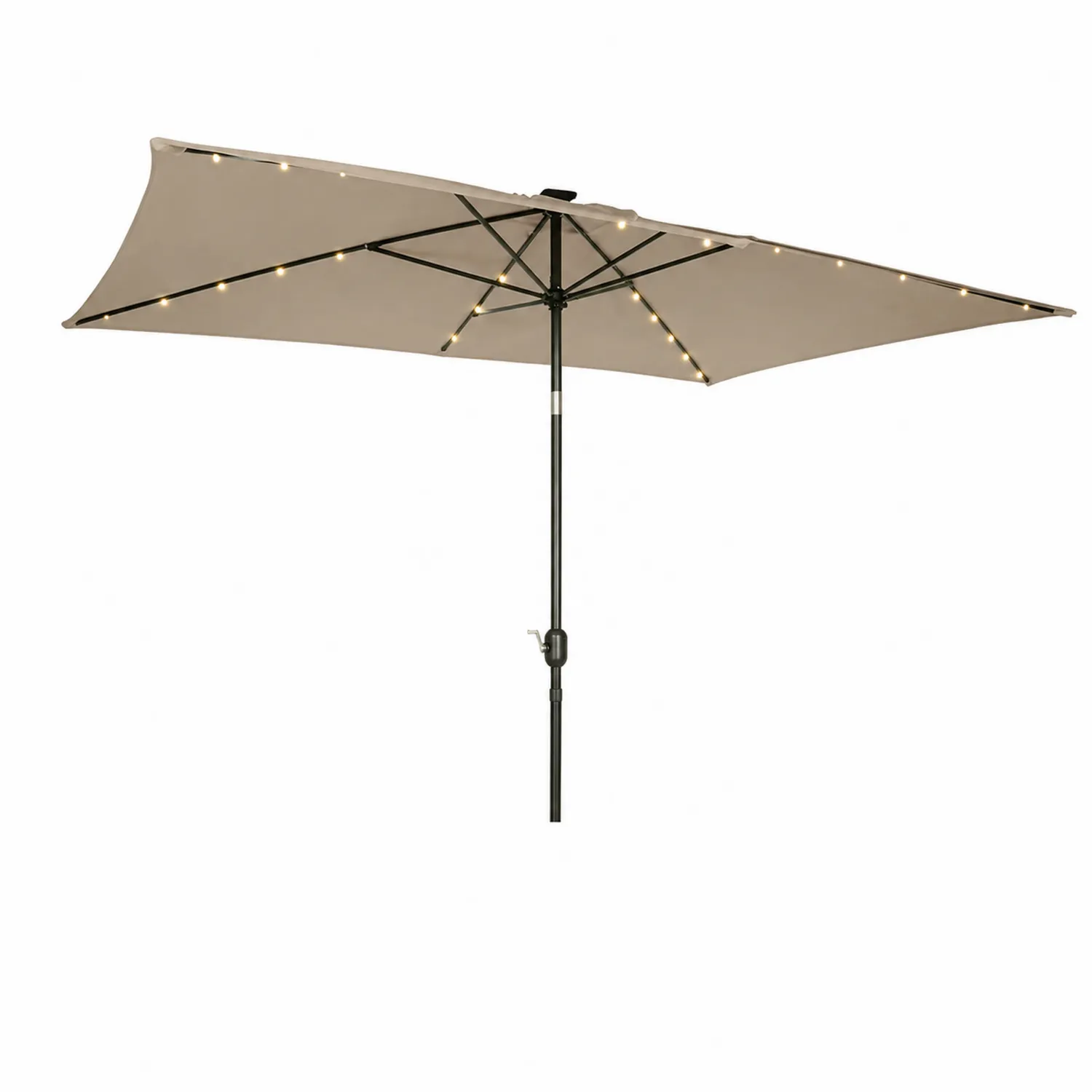 Parasol ogrodowy LED metalowy beżowy 300x200 cm