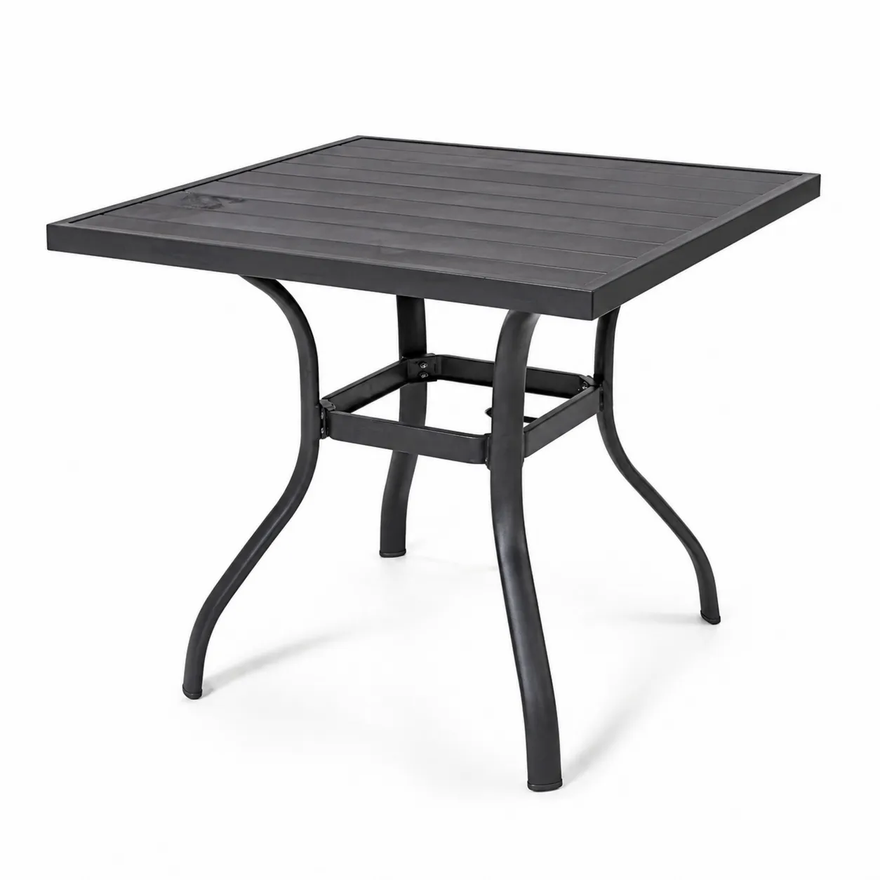 Table carrée en métal pour extérieur Noir-Arvilen