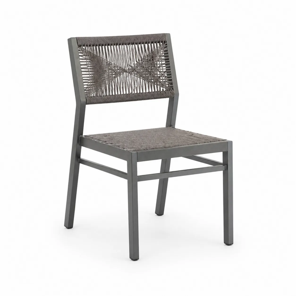 Chaise en métal et corde Gris-Arvilen