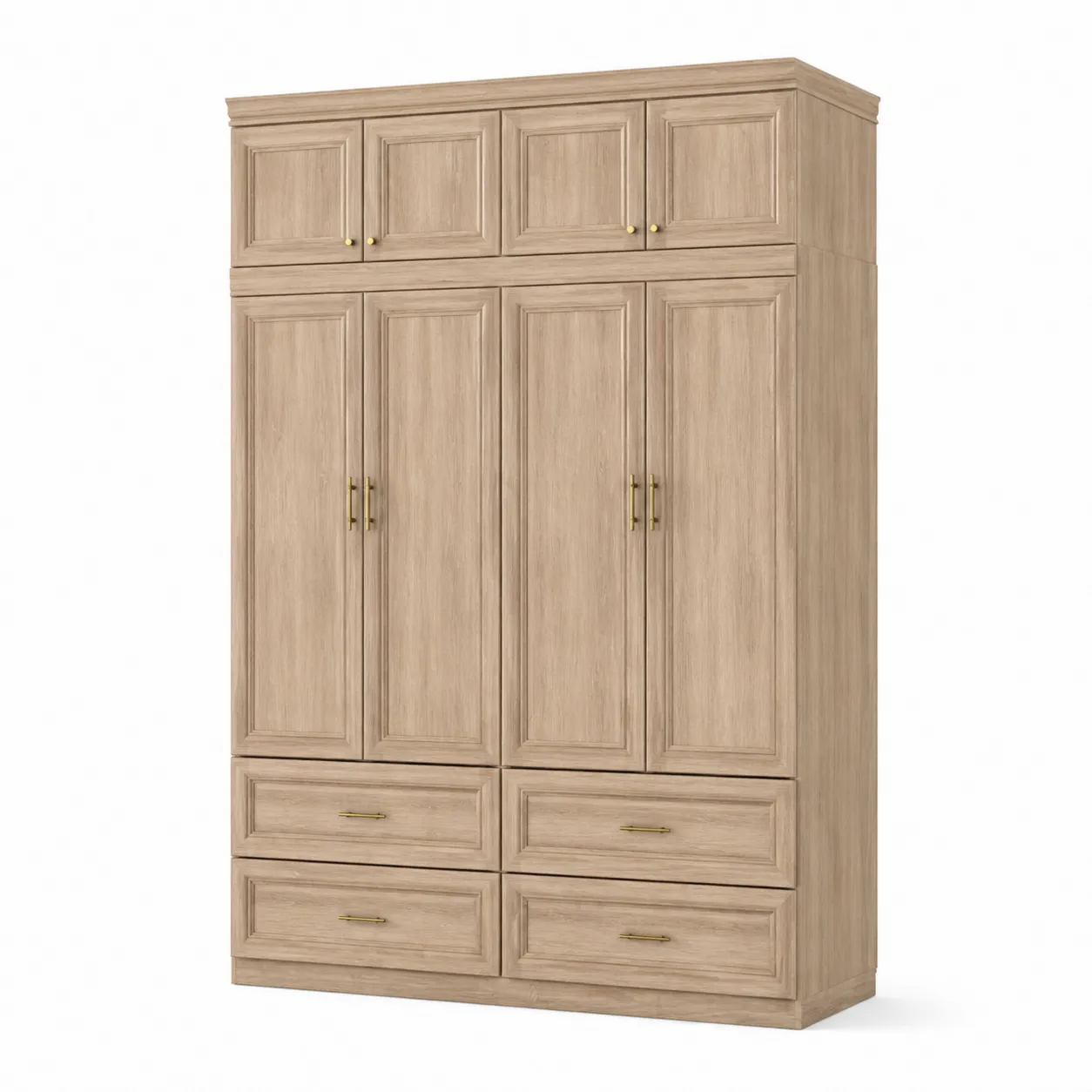 Armoire en bois avec 6 portes et 4 tiroirs-Arvilen