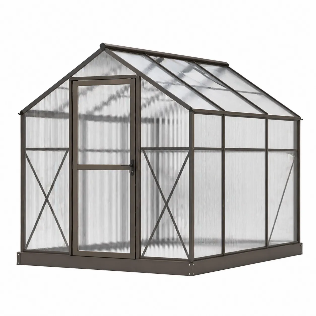 Serre de Jardin en Aluminium et Polycarbonate Transparent 190x185x195 cm-Arvilen
