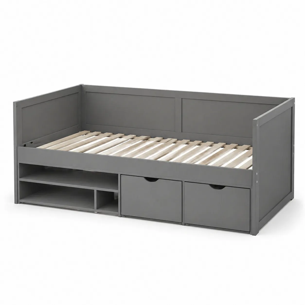 Lit banquette en bois avec rangement Gris-Arvilen