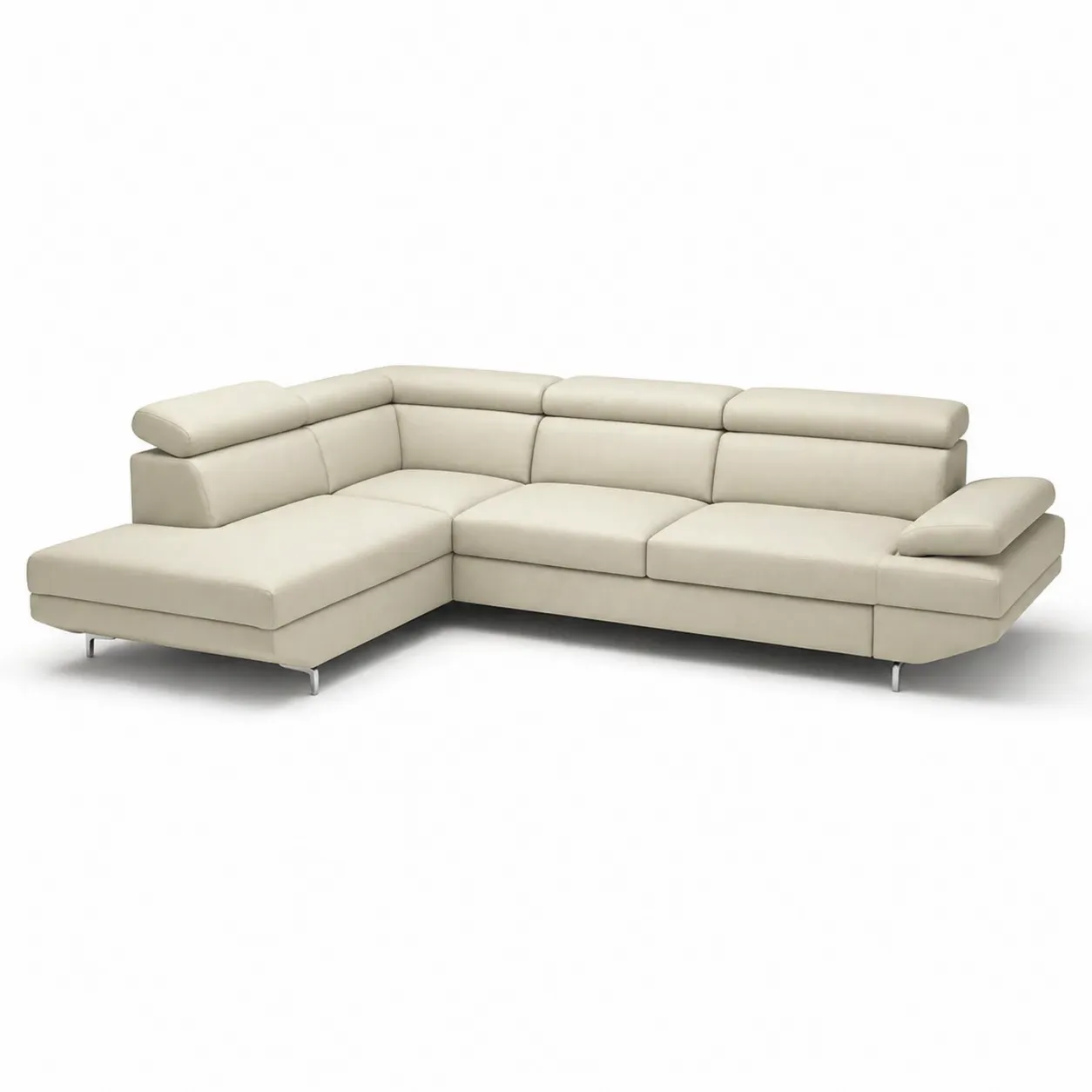 Canapé d'angle en cuir avec appui-tête ajustable-Arvilen