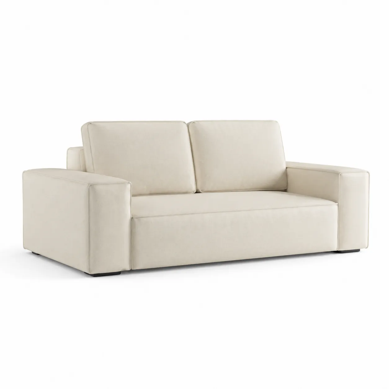 Canapé 2 places en cuir synthétique Crème 200cm-Arvilen