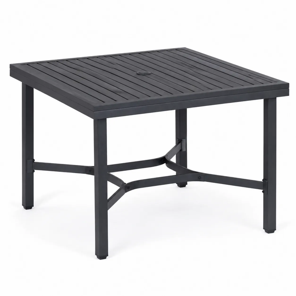 Table de jardin en métal noir 90x90 cm-Arvilen
