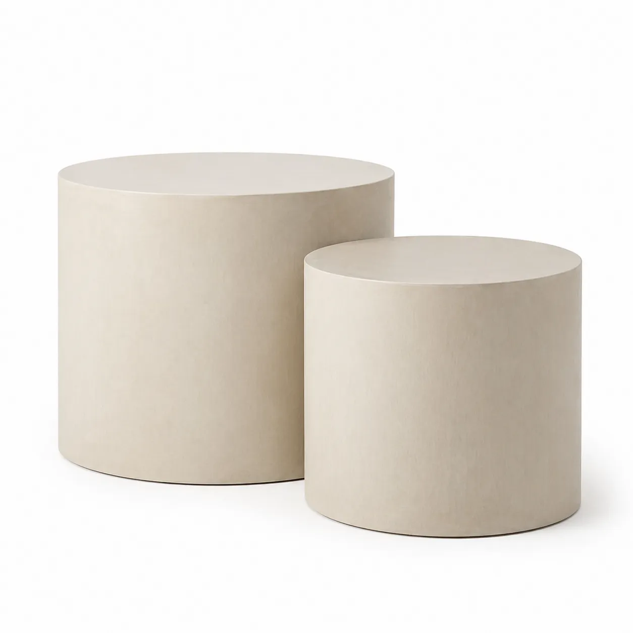 Ensemble de deux tables rondes en MDF Beige-Arvilen