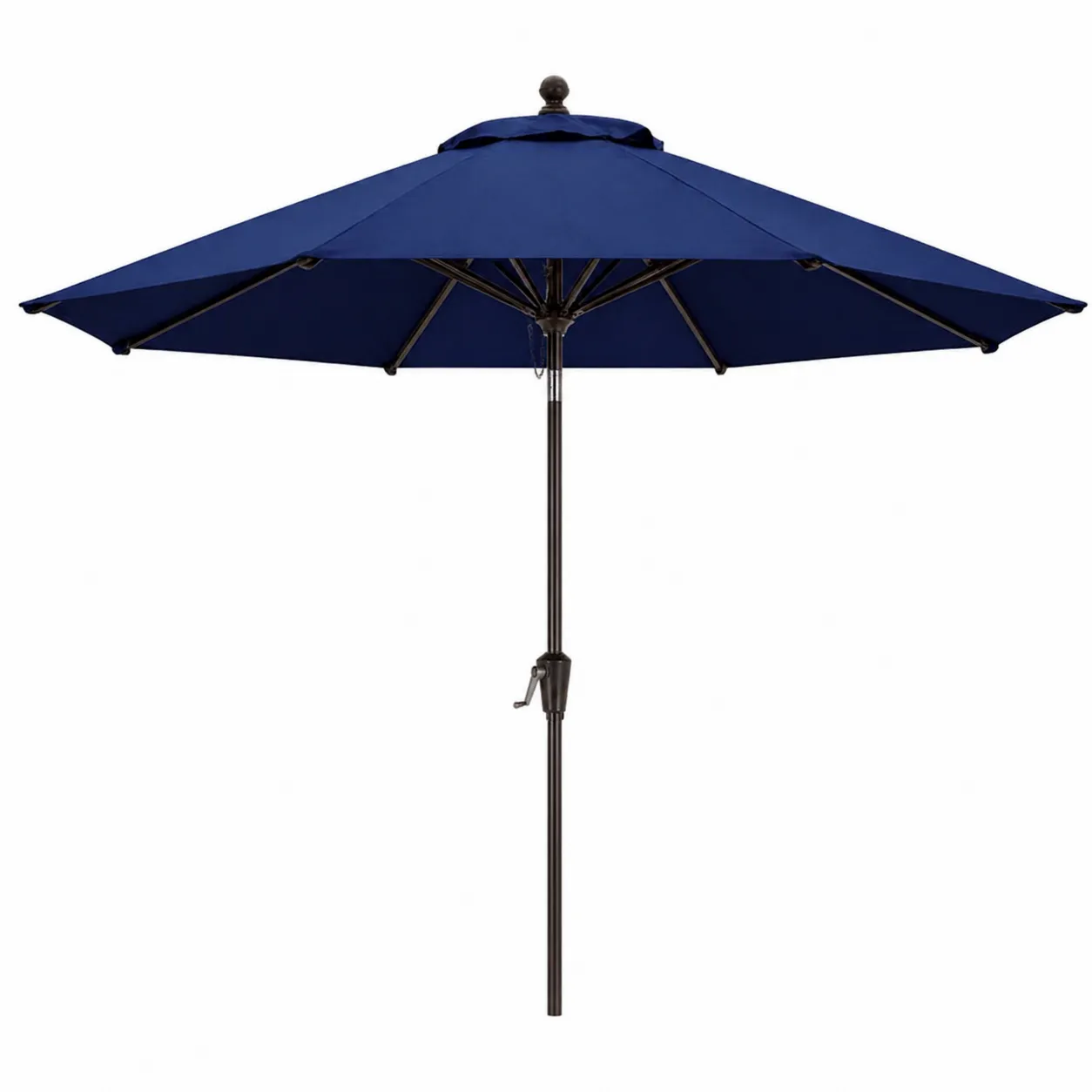 Parasol de jardin rond 300 cm en polyester bleu avec mât en métal-Arvilen