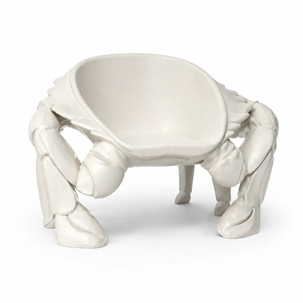 Fauteuil en résine blanche en forme de crabe-Arvilen