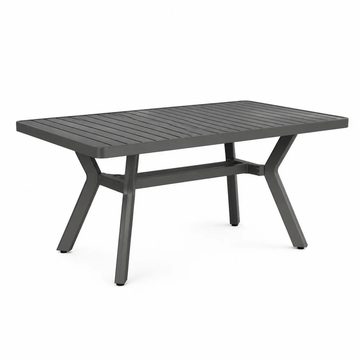 Table de jardin rectangulaire en aluminium gris-Arvilen