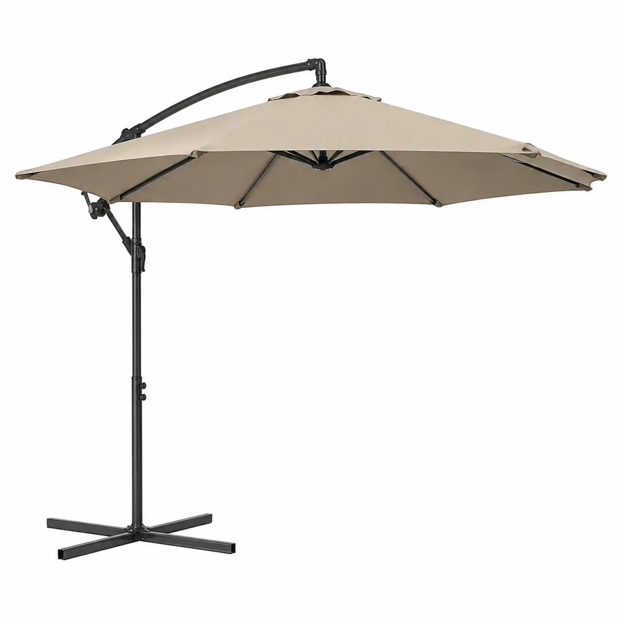 Parasol déporté en aluminium et polyester Beige 300 cm-Arvilen