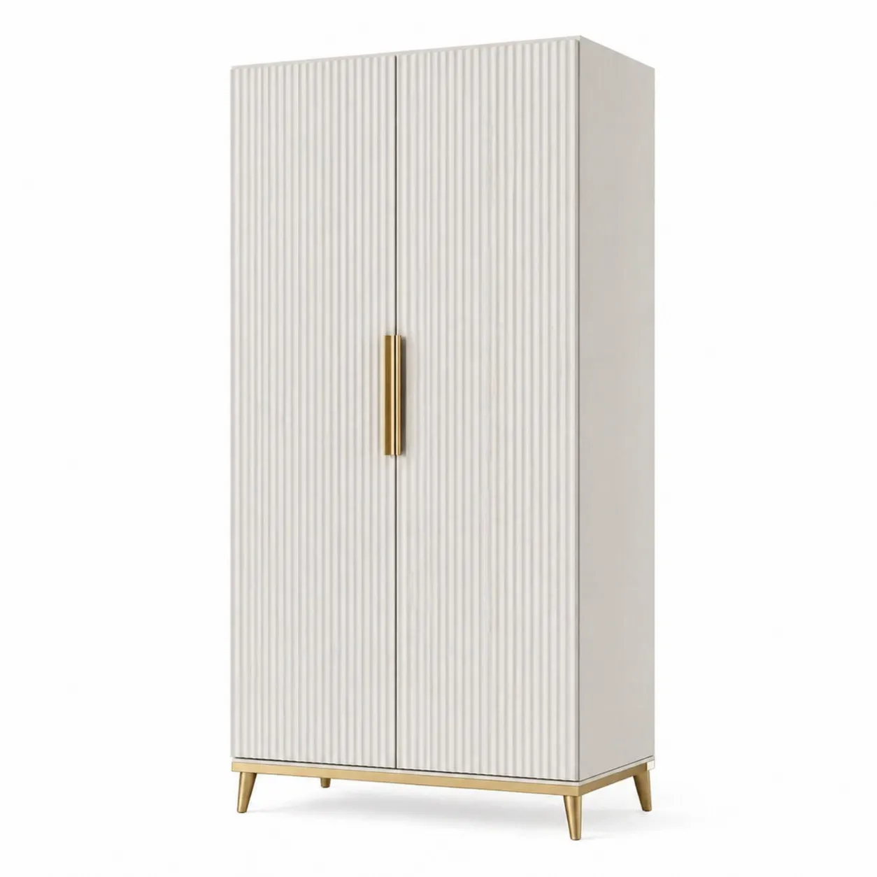 Armoire en MDF avec poignées dorées-Arvilen