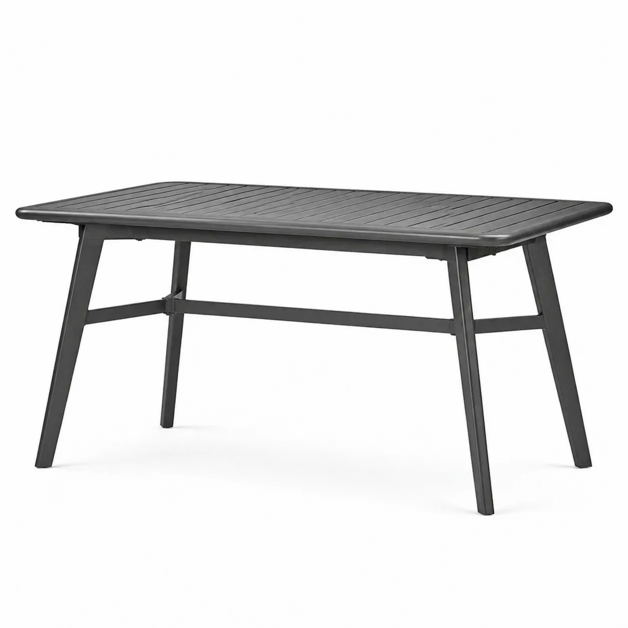 Table de jardin rectangulaire en aluminium Anthracite 150x90x75 cm-Arvilen