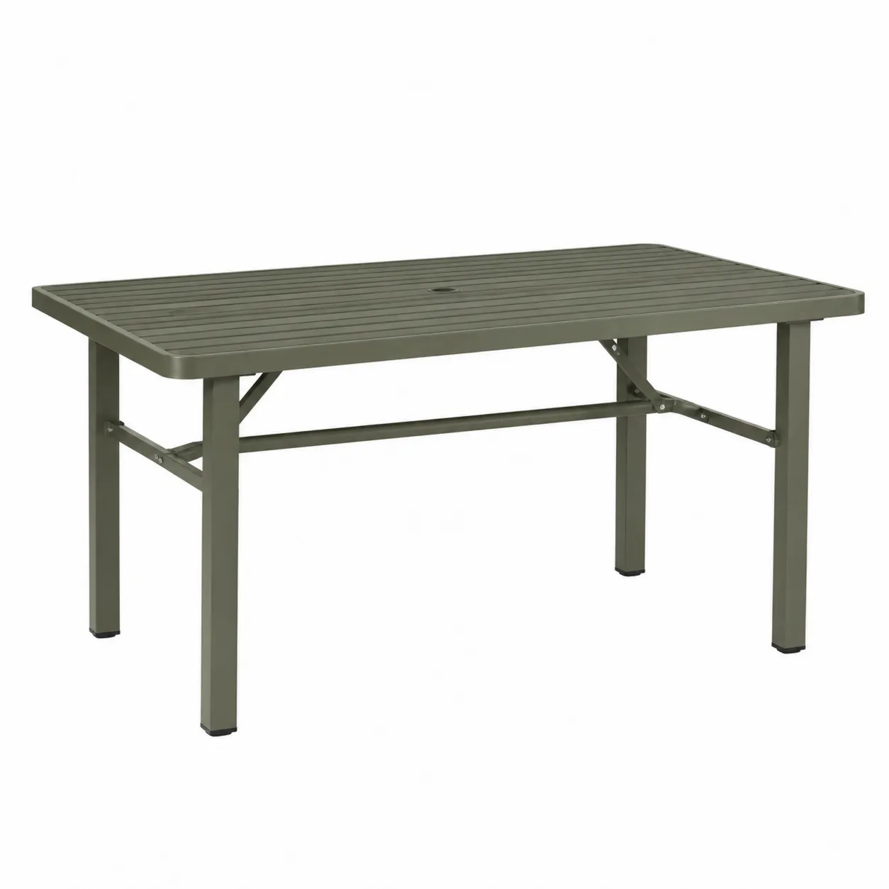 Table de jardin rectangulaire en aluminium vert 150x90x74 cm-Arvilen