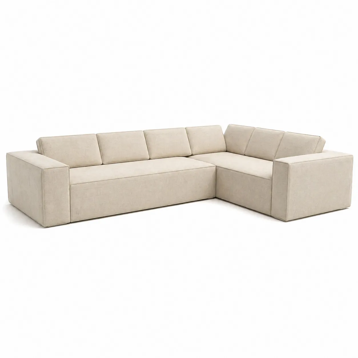 Canapé d'angle modulaire en tissu beige-Arvilen