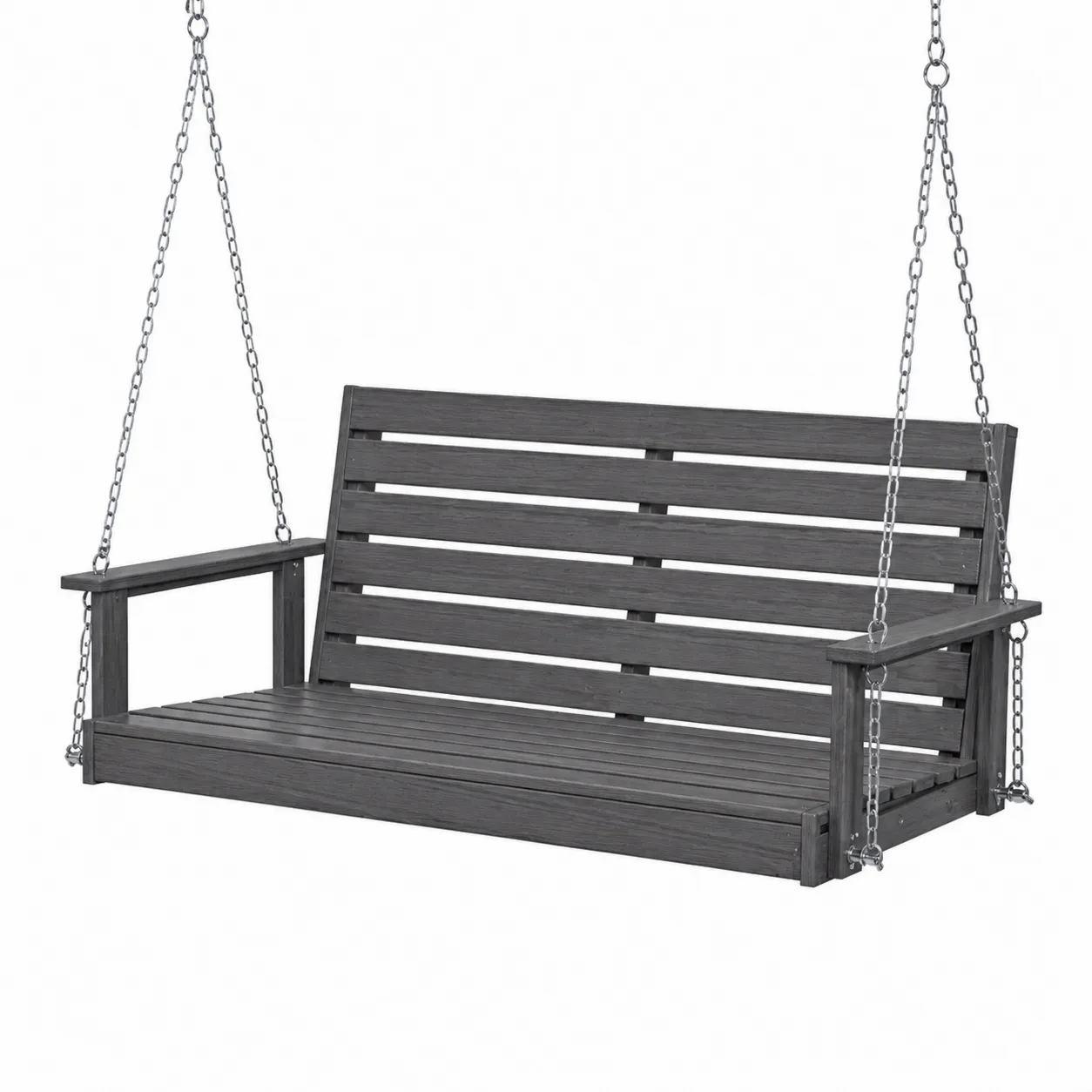 Balancelle en bois gris 120 cm-Arvilen