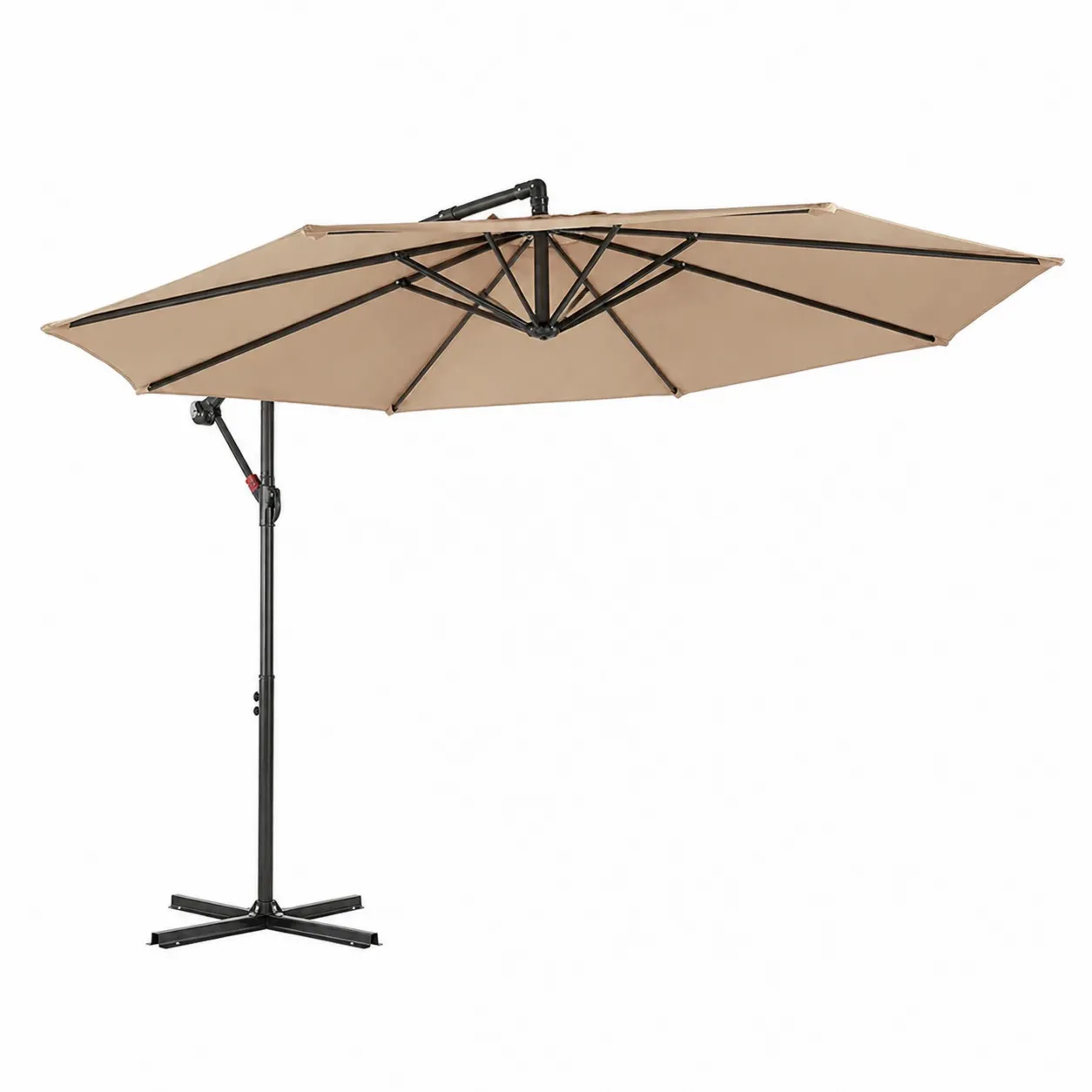 Parasol déporté en polyester beige 300x200 cm-Arvilen