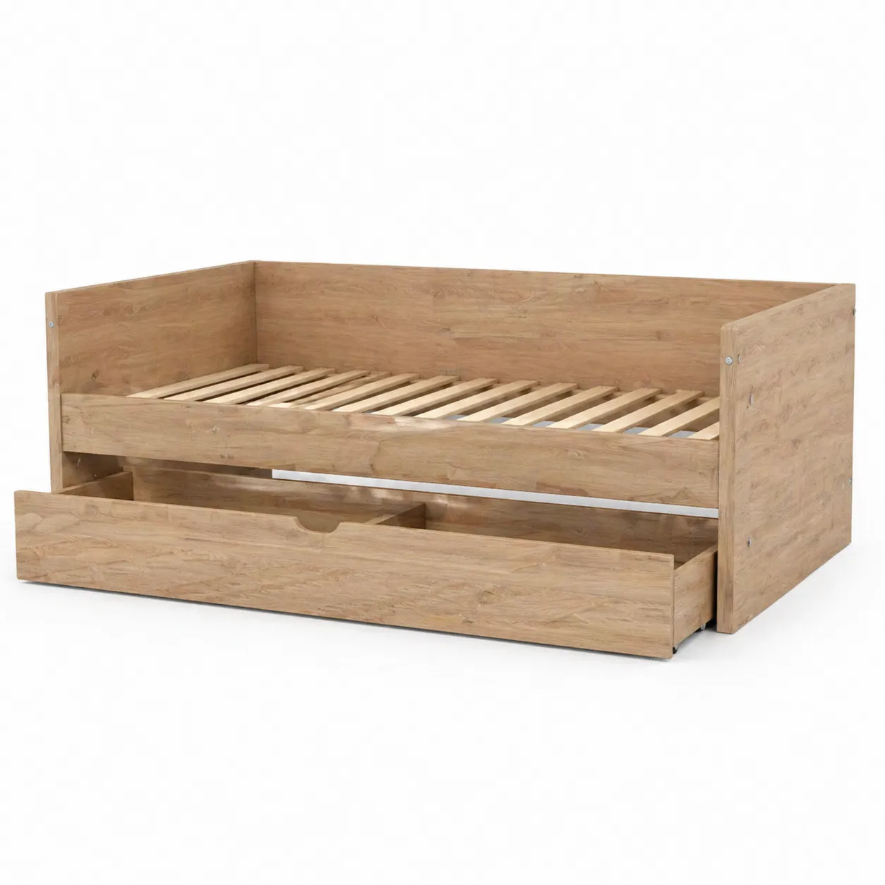 Lit banquette en bois de chêne avec tiroir de rangement-Arvilen