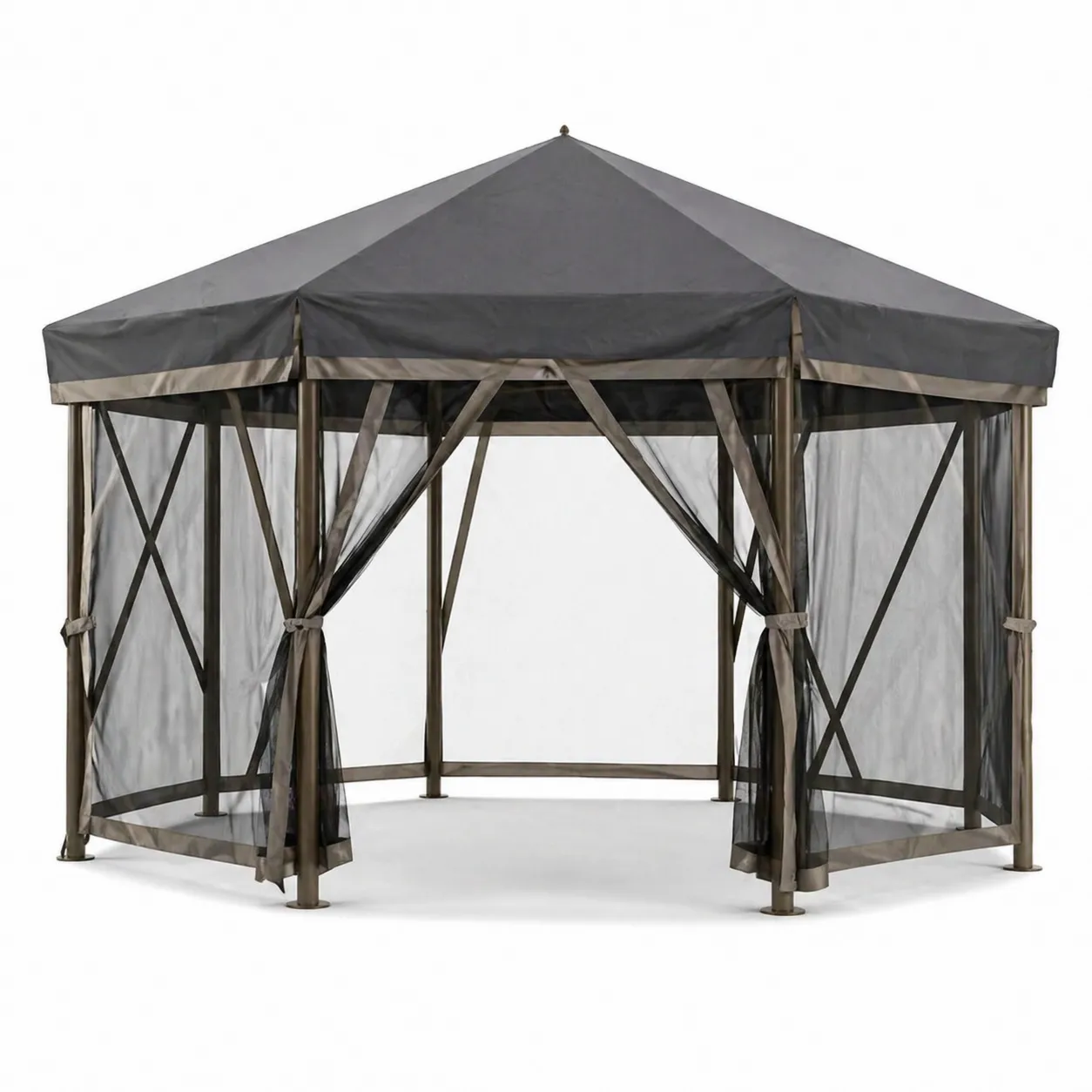 Pavillon hexagonal en aluminium avec toit en polyester-Arvilen