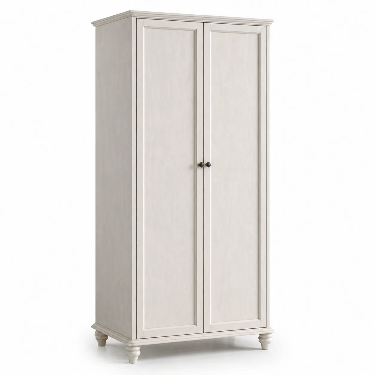Armoire en Bois à 2 Portes Blanc Cassé 180x80x50cm-Arvilen