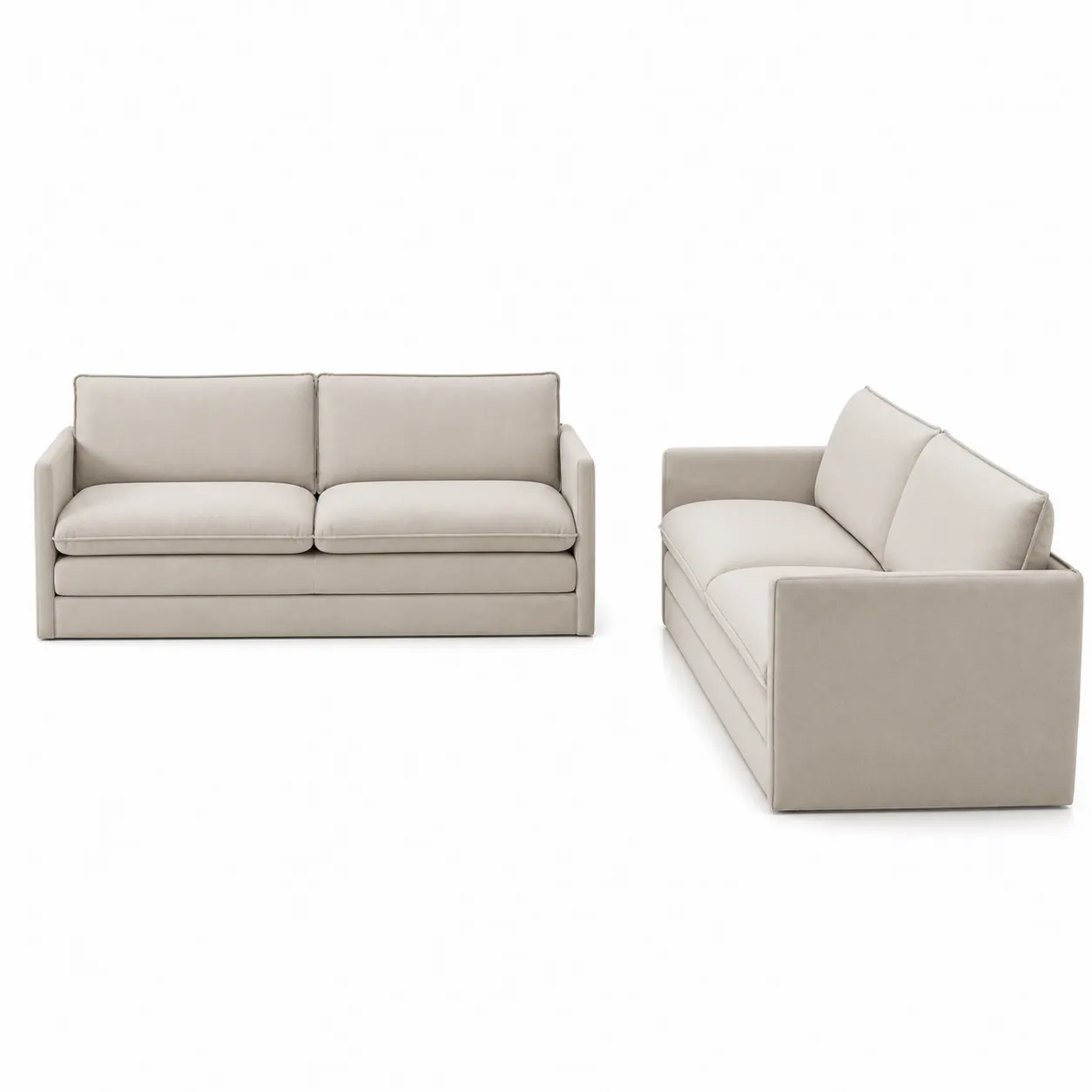 Canapé 2 places en tissu avec coussins Beige-Arvilen