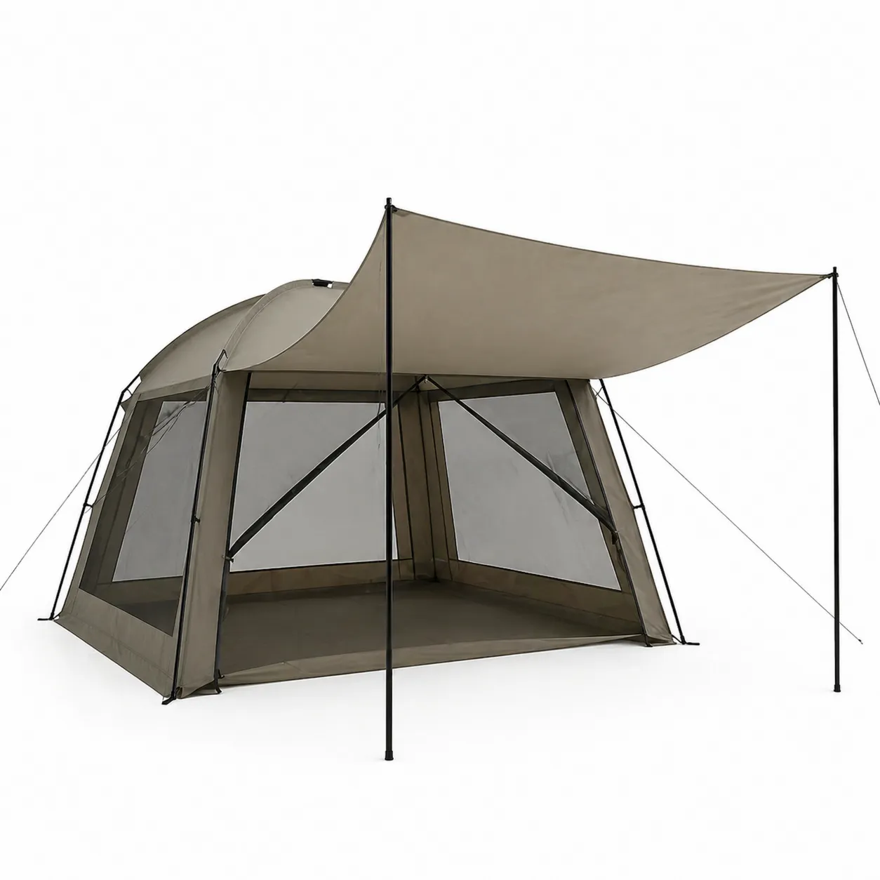 Tente extérieure 5 personnes polyester avec auvent-Arvilen