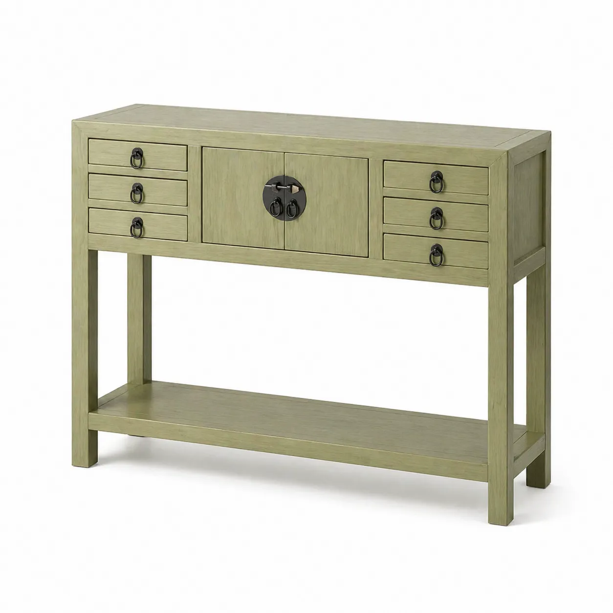 Console en bois avec tiroirs et compartiment central-Arvilen