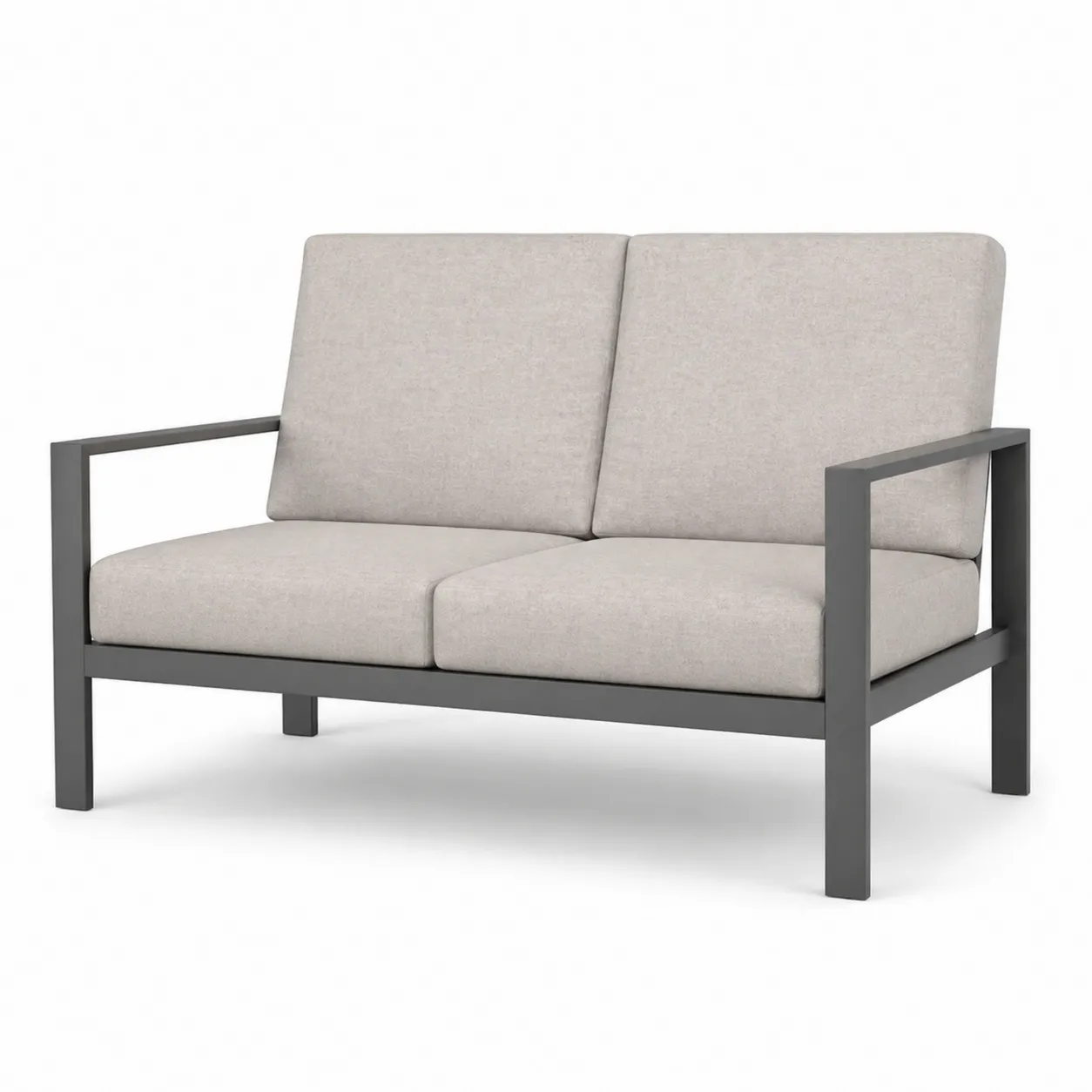 Canapé de jardin en métal et tissu beige 120 cm-Arvilen