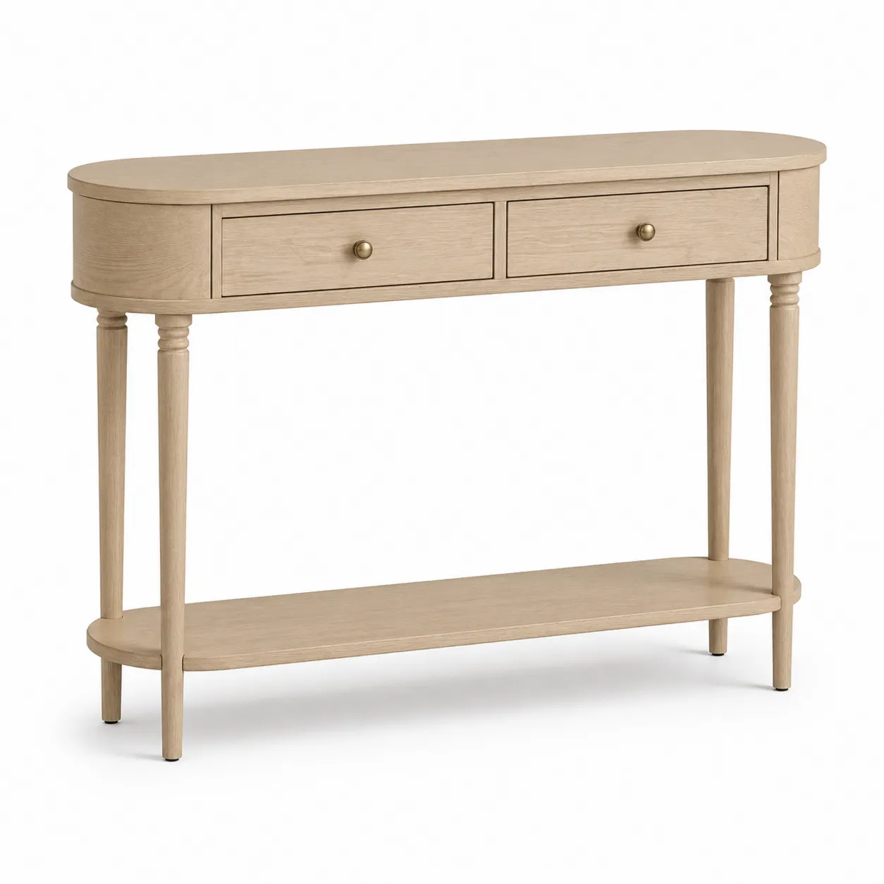 Consolle in Legno di Rovere con 2 Cassetti e Ripiano-Lavhealing