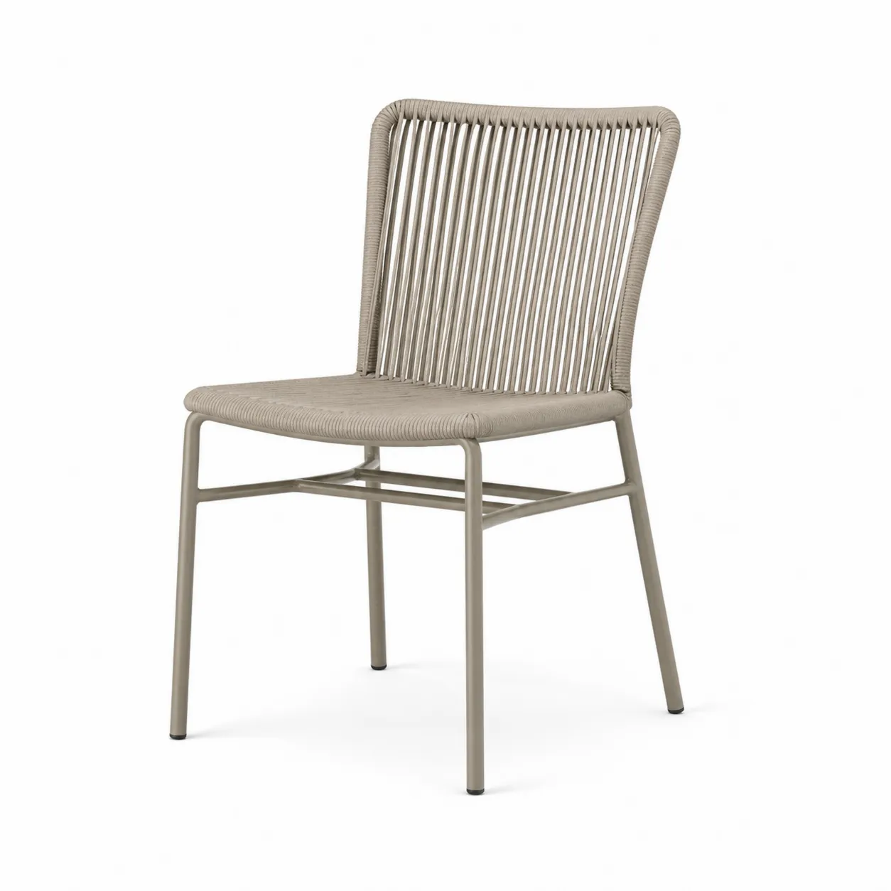 Sedia da giardino in metallo e corda Beige-Lavhealing