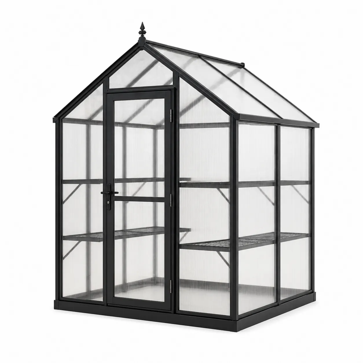 Serra in alluminio e policarbonato alveolare Nero 200x150x220 cm-Lavhealing