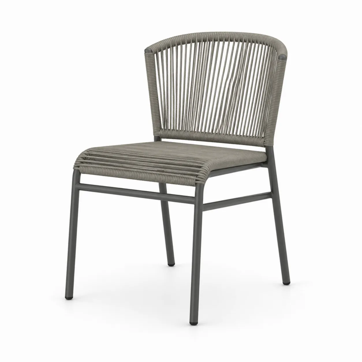 Sedia da giardino in corda e alluminio grigio-Lavhealing