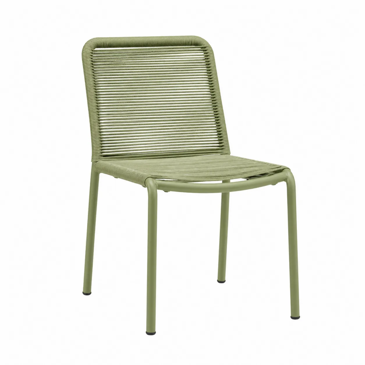 Sedia da giardino in metallo e corda verde-Lavhealing