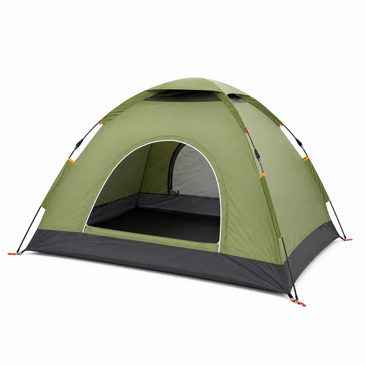Tenda da Campeggio in Poliestere per 4 Persone Verde 210x210x130cm-Lavhealing