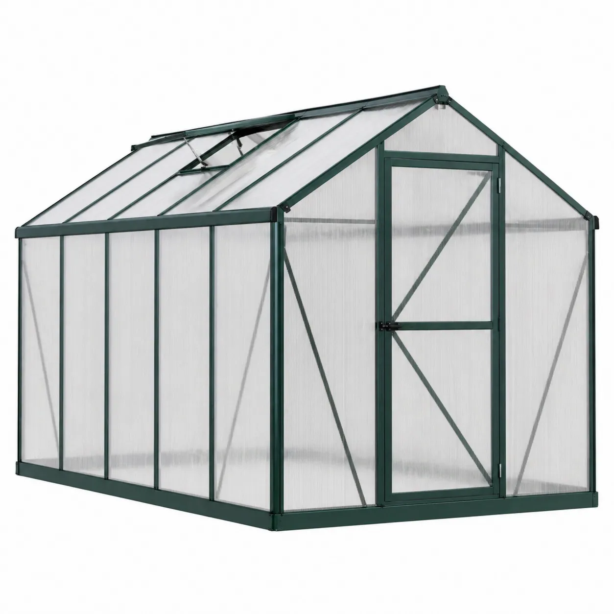 Serra da giardino in policarbonato e alluminio 190x122x195 cm-Lavhealing