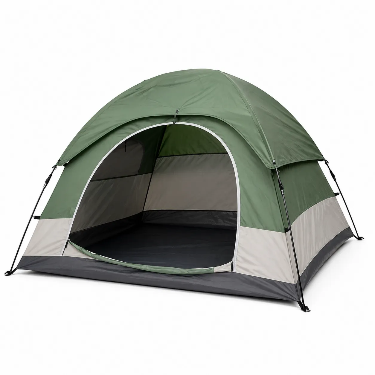Tenda da Campeggio Igloo 2 Persone Poliestere Verde/Grigio-Lavhealing